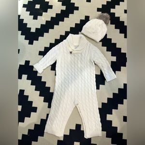 Aspen Kids one piece cotton jumper with matching hat 3-6 months